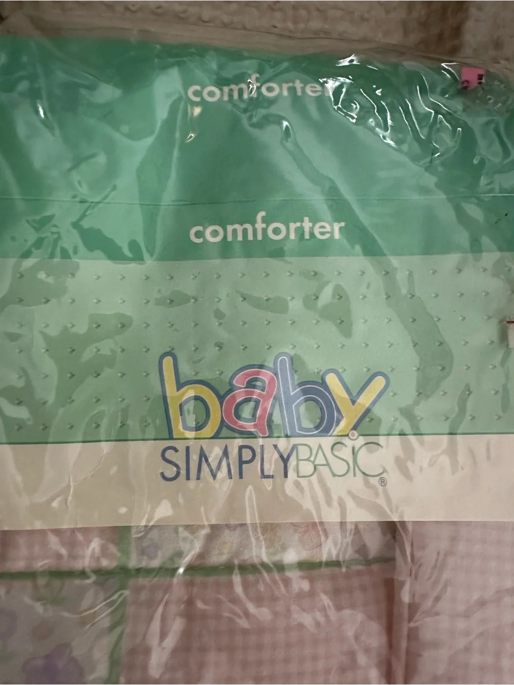 Vintage 90’s Baby Simply Basic Butterfly Color Block Quilted Crib Comforter- NOS